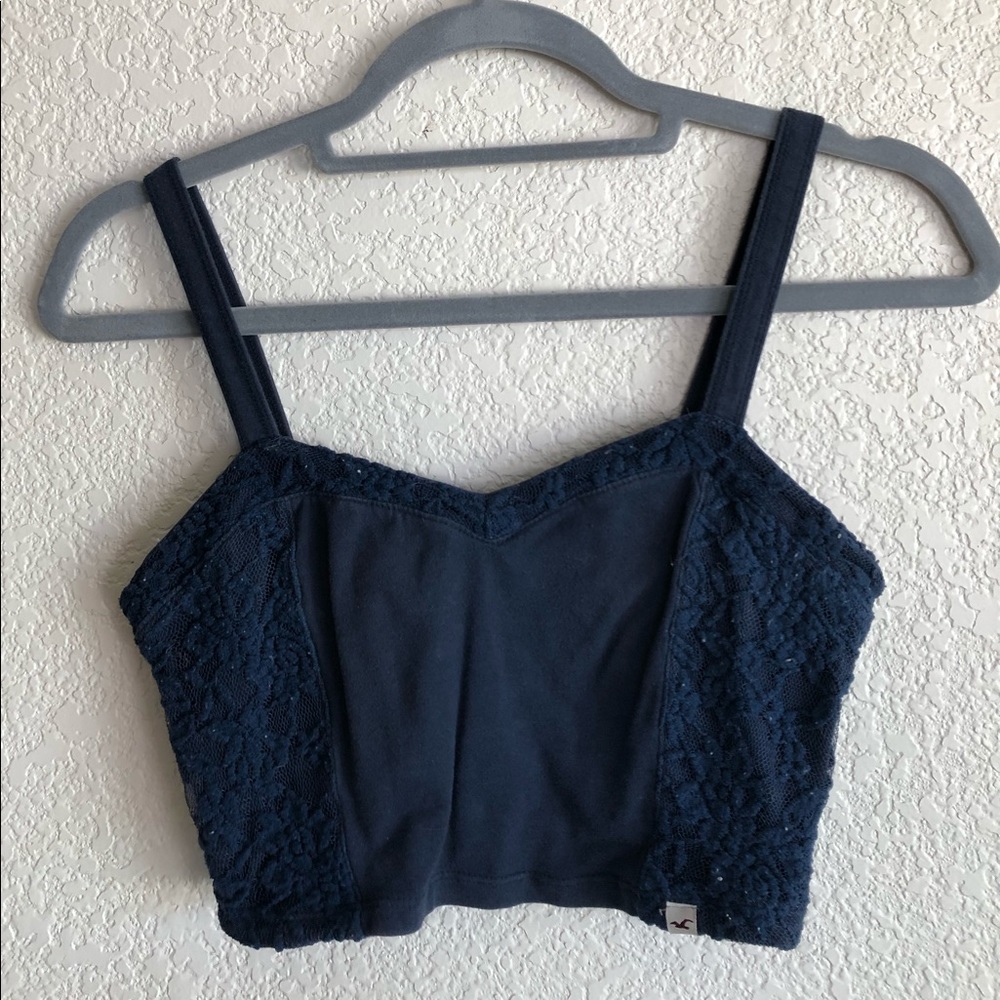 S Hollister navy blue tank/crop top